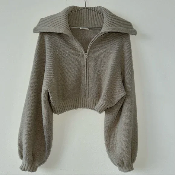 House of CB - Grey Knit Cropped Cardigan - AILA - Medium - Picture 6 of 12